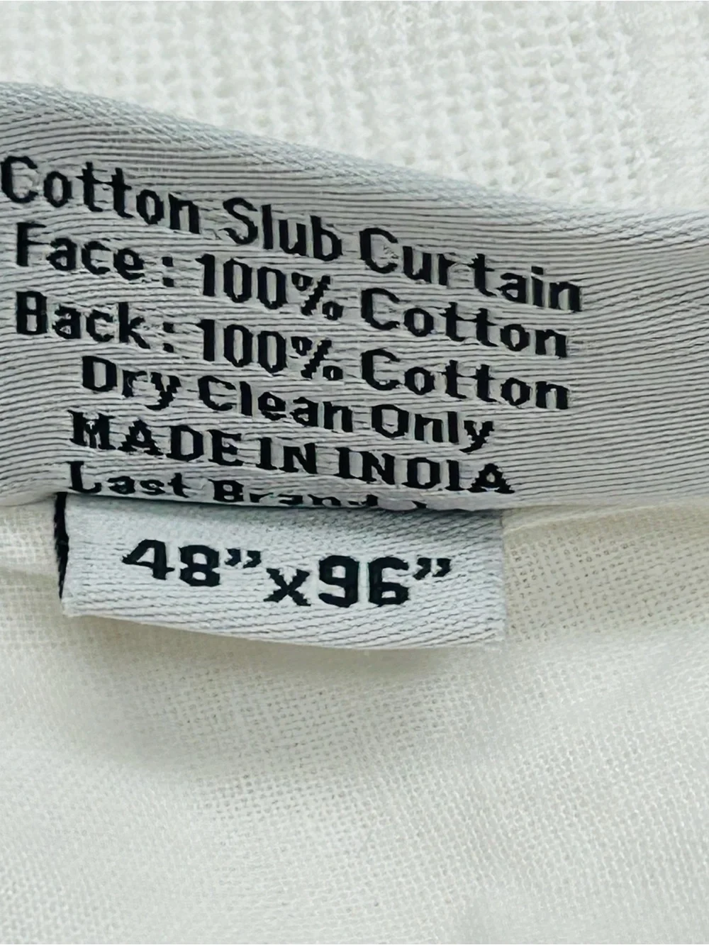 NWT QUINCE Set Of 2 48x96 Cotton Slub Curtains White 9727